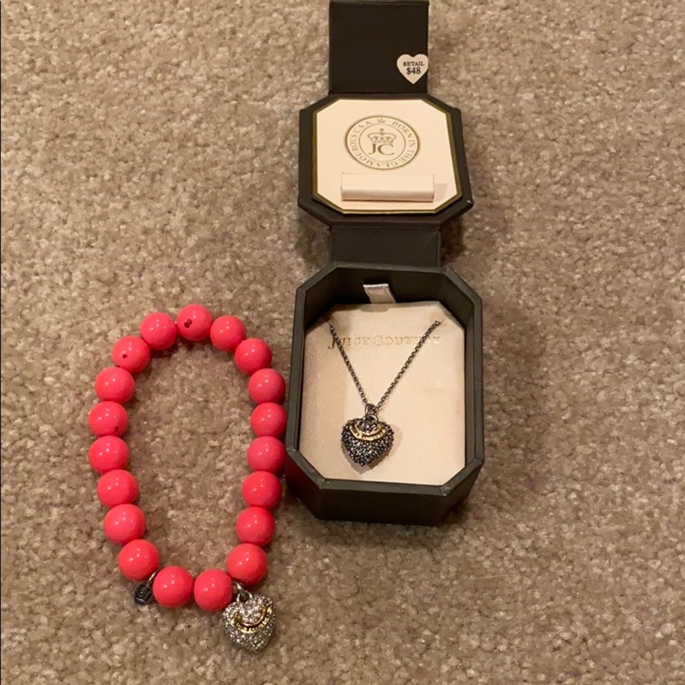 Juicy Couture Heart Necklace and Bracelet combo